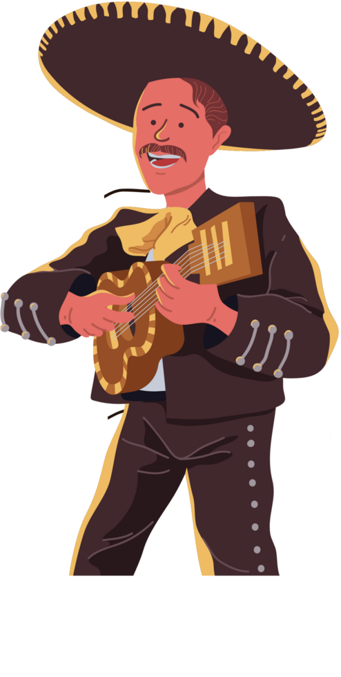 Mariachi player guitar vector