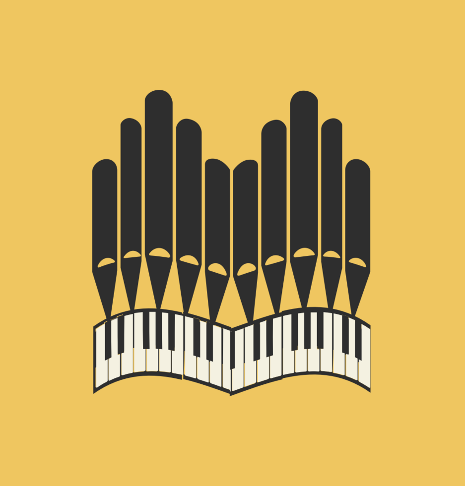 Music instrument church piano vector