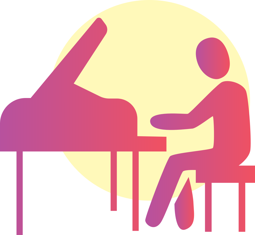 Musician playing grand piano vector