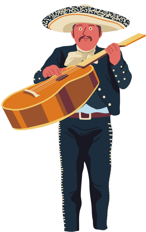 Mariachi player guitar vector