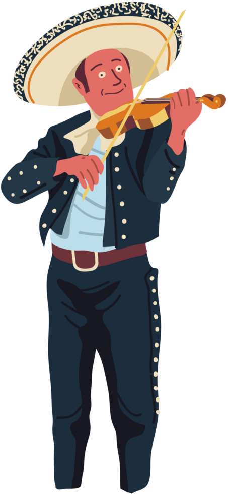 Mariachi player violin vector