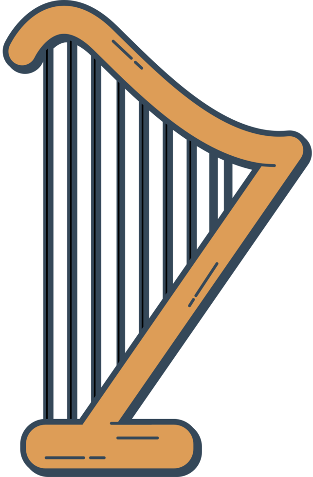 Music instrument harp vector