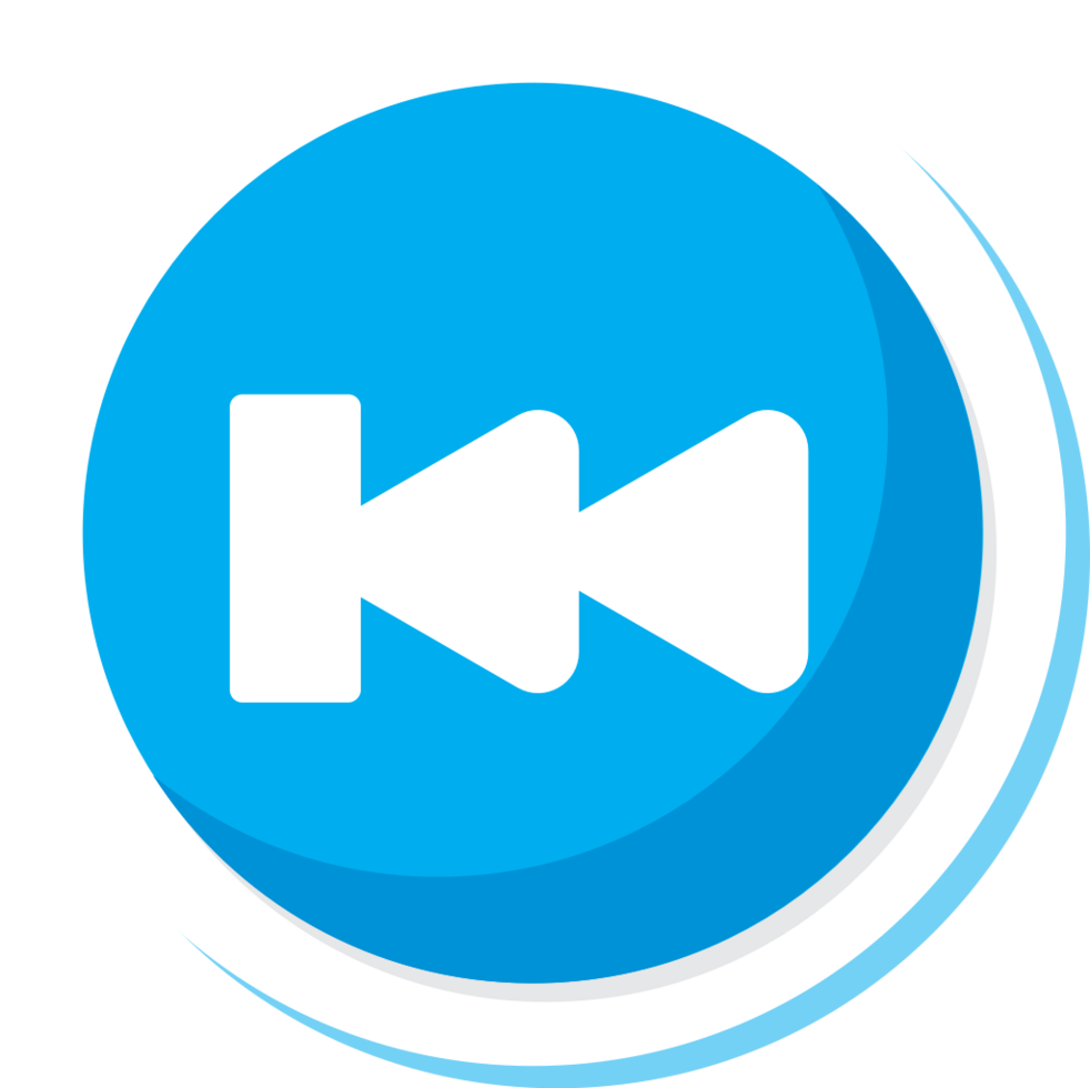 Music player button reverse vector