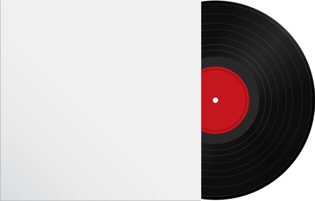 Vinyl record disc with cover vector