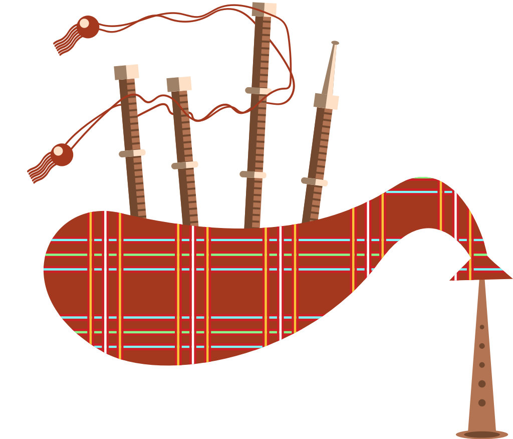 Music instrument bagpipes vector