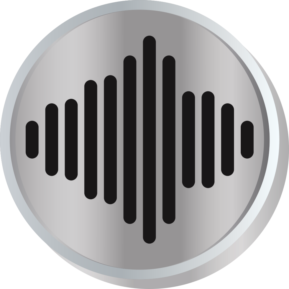 Sound bar silver button vector