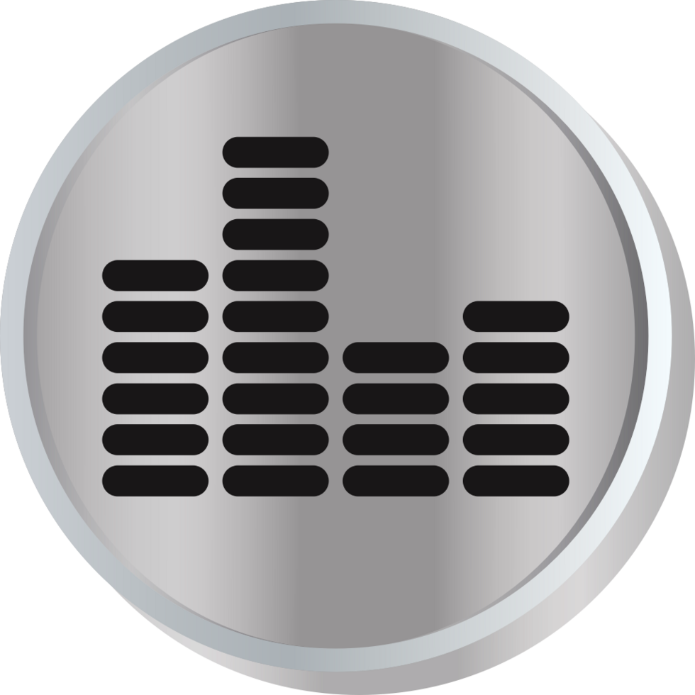 Sound bar silver button vector