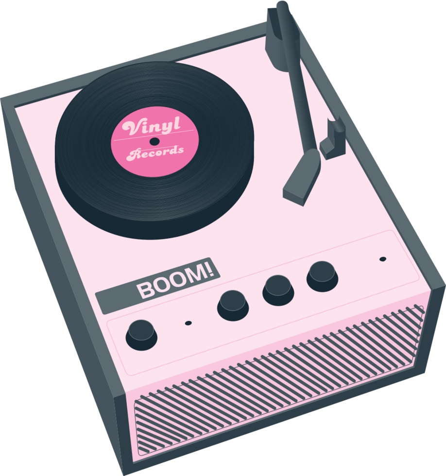 Vintage music equipment vinyl player vector