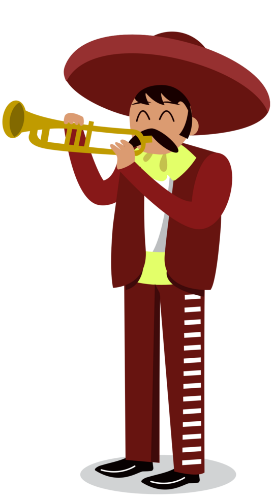 Mariachi musician playing trumpet vector