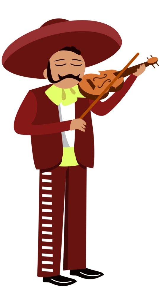 Mariachi musician playing violin vector