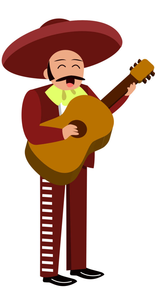 Mariachi musician playing guitar vector