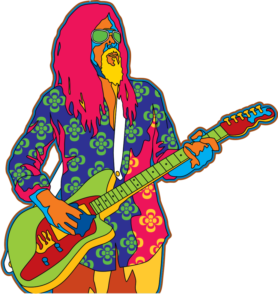 Colorful guitar player vector
