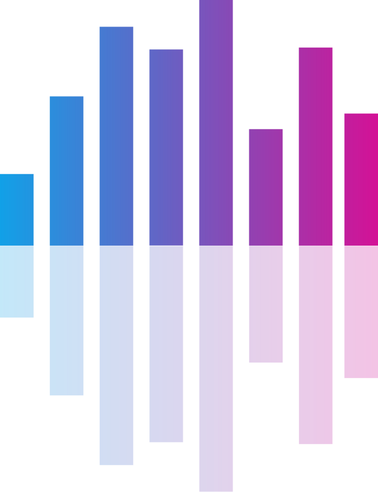 barra de sonido colorida con reflejo vector