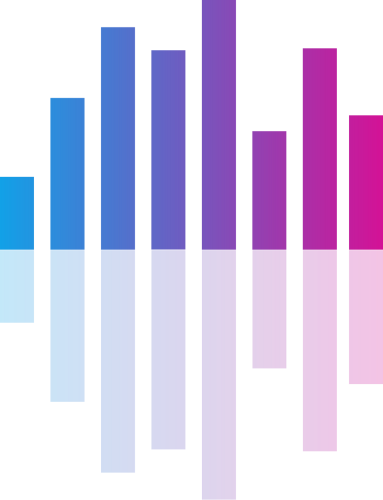 Colorful sound bar with reflection vector