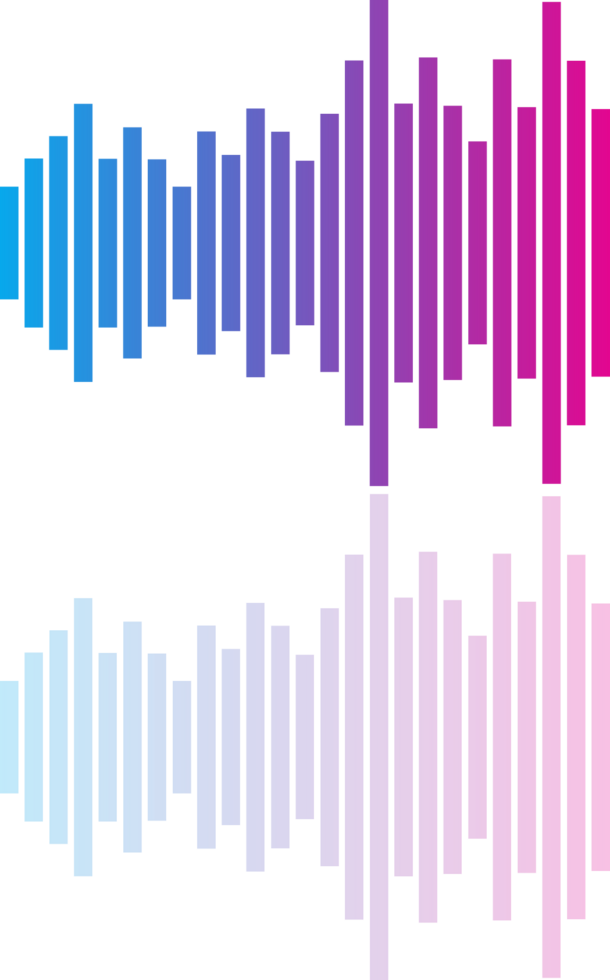 barra de sonido colorida con reflejo vector