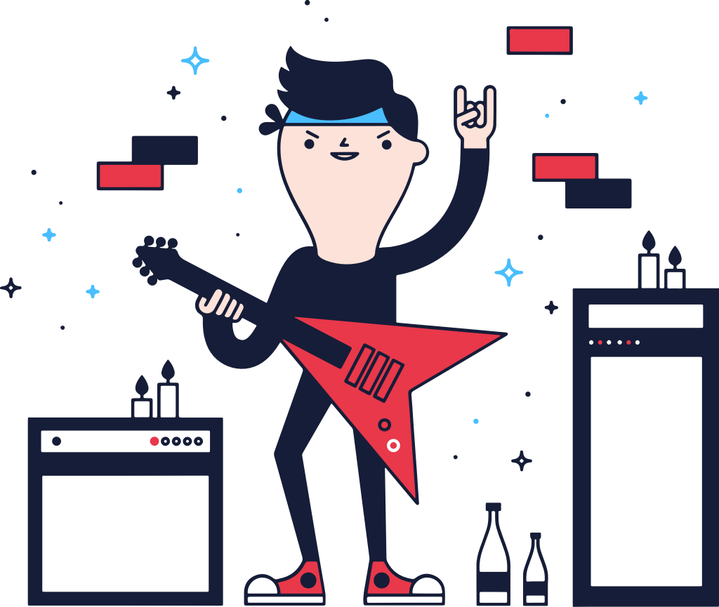 Rock star character vector