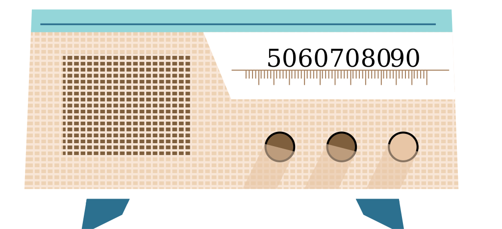 Old transistor radio  vector