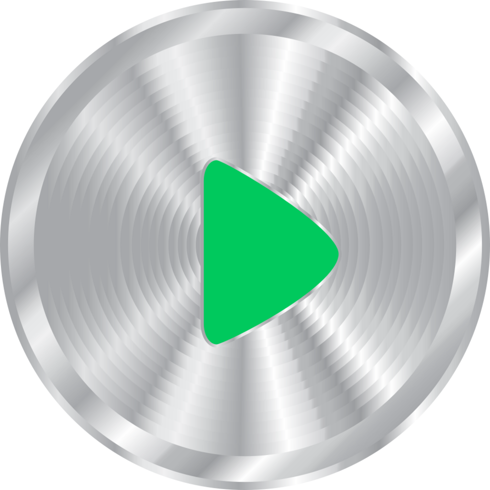 Silver music button play vector