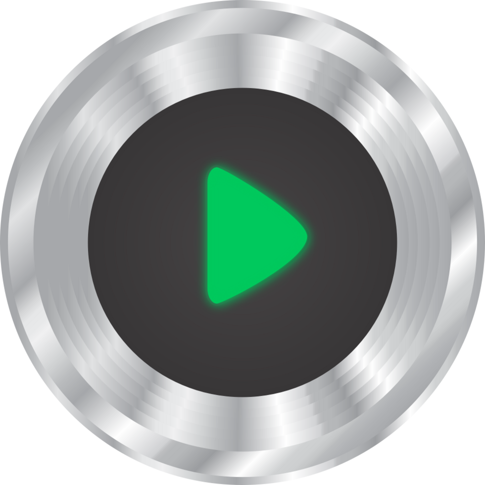 Silver music button play vector