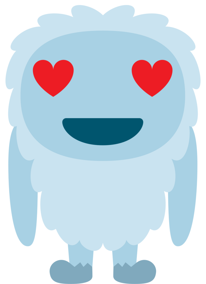 yeti emoticon amor vector