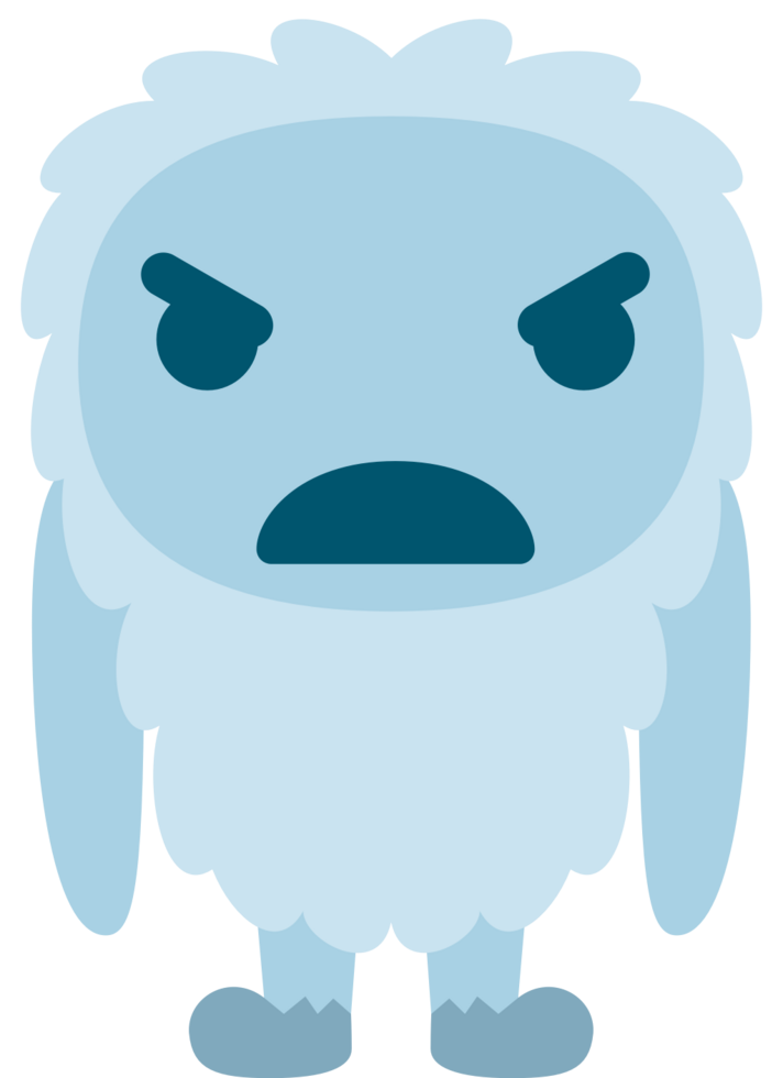 yeti emoticon enojado vector