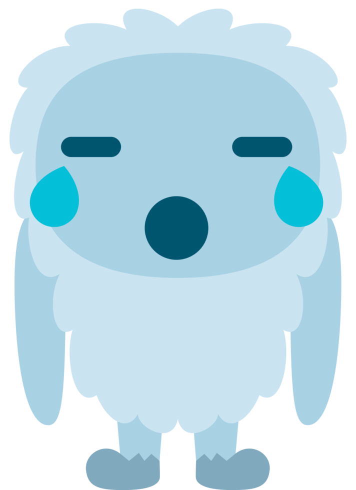 yeti emoticon llorar vector