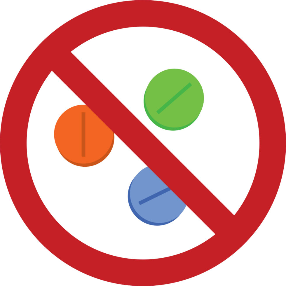 No drugs sign pills vector