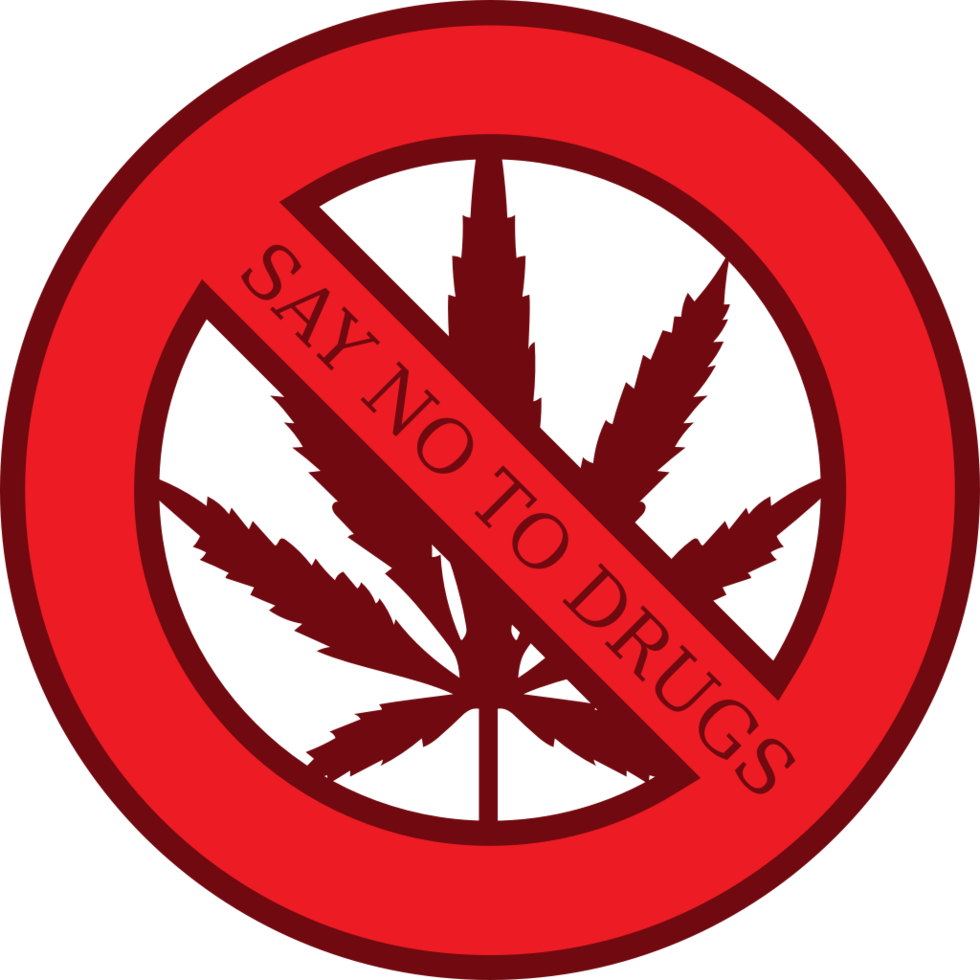 No drugs sign cannabis vector