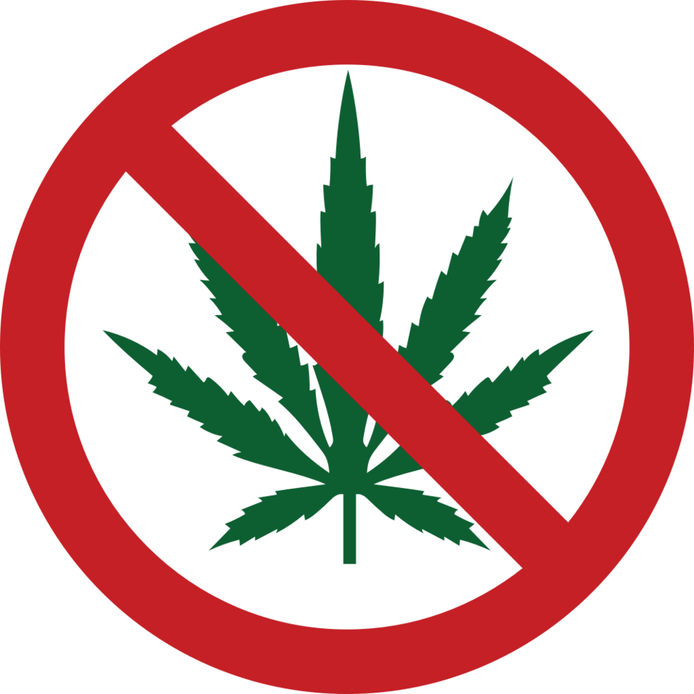 No drugs sign cannabis vector