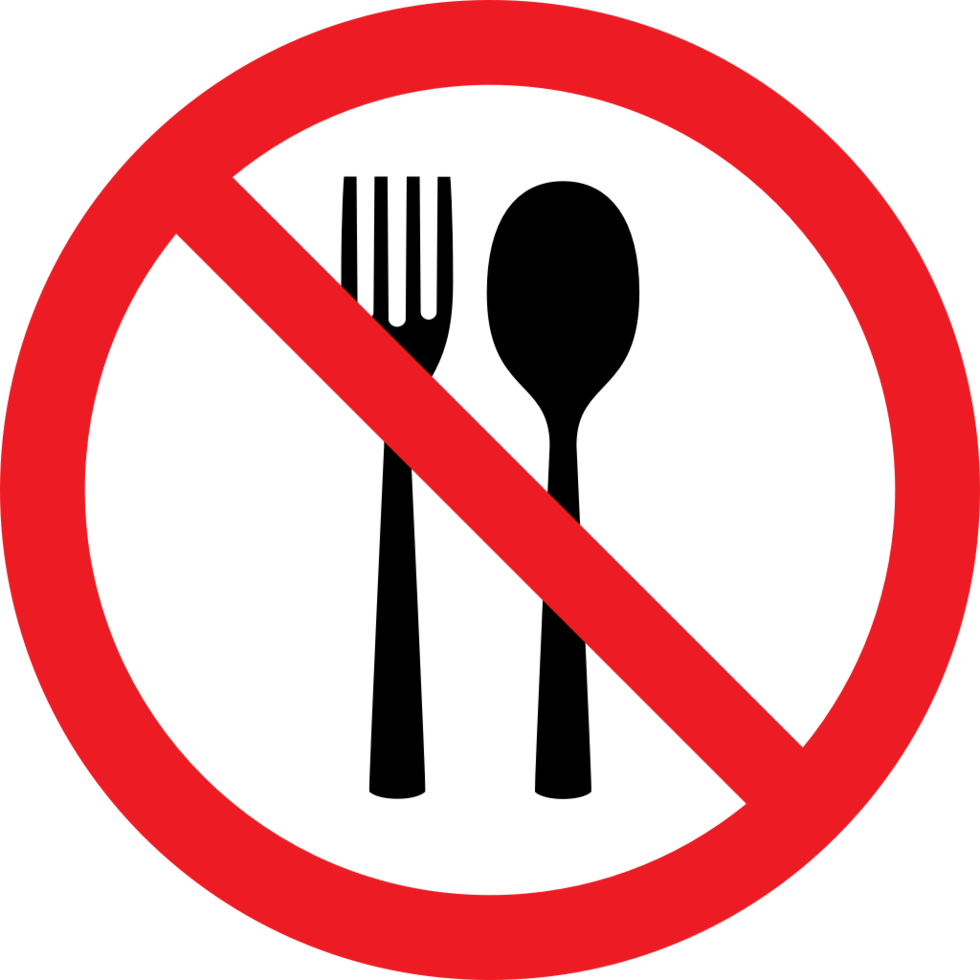 Prohibition sign eat vector