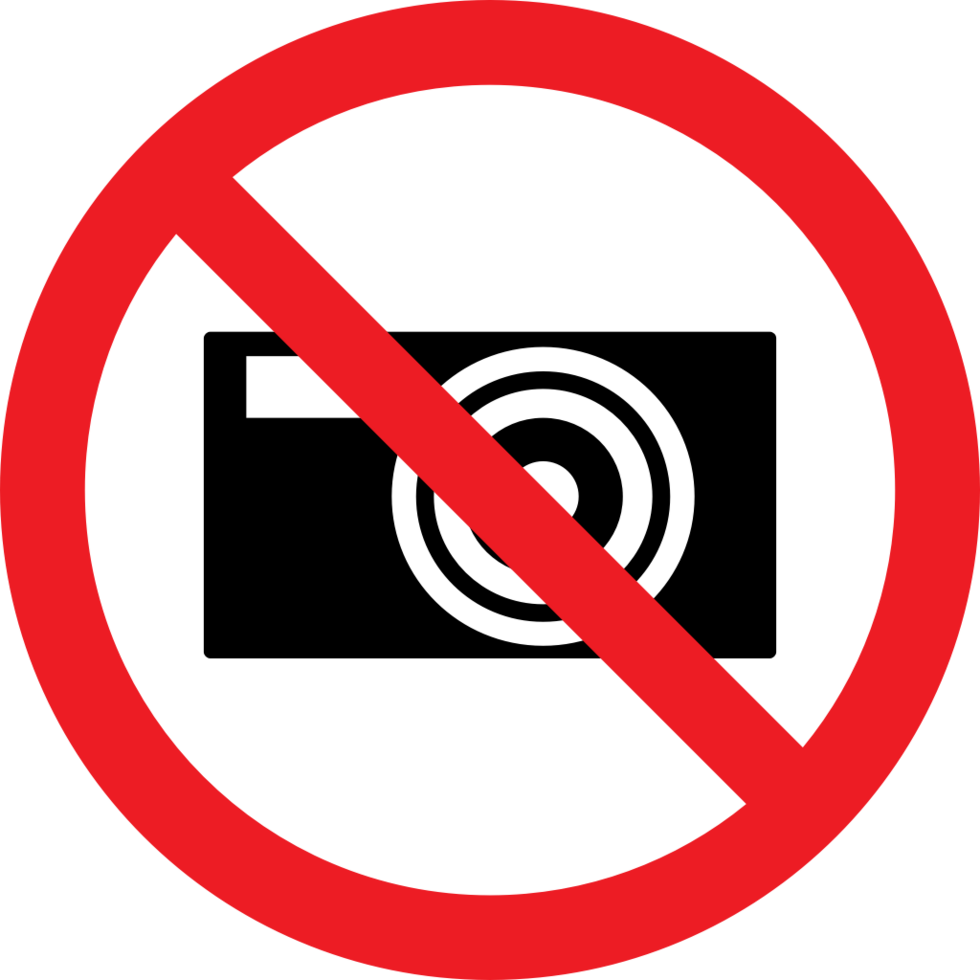 Prohibition sign camera vector
