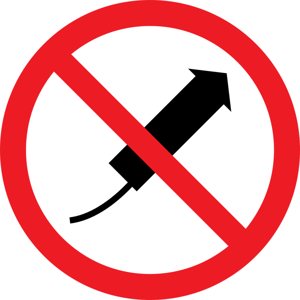 Prohibition sign fireworks vector