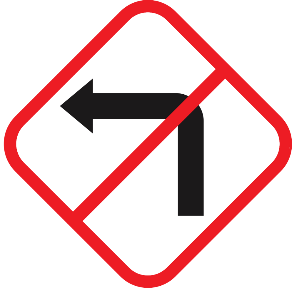 Road sign no turn left vector