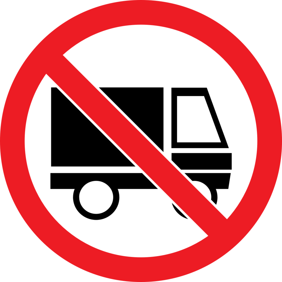 Prohibited sign no truck vector