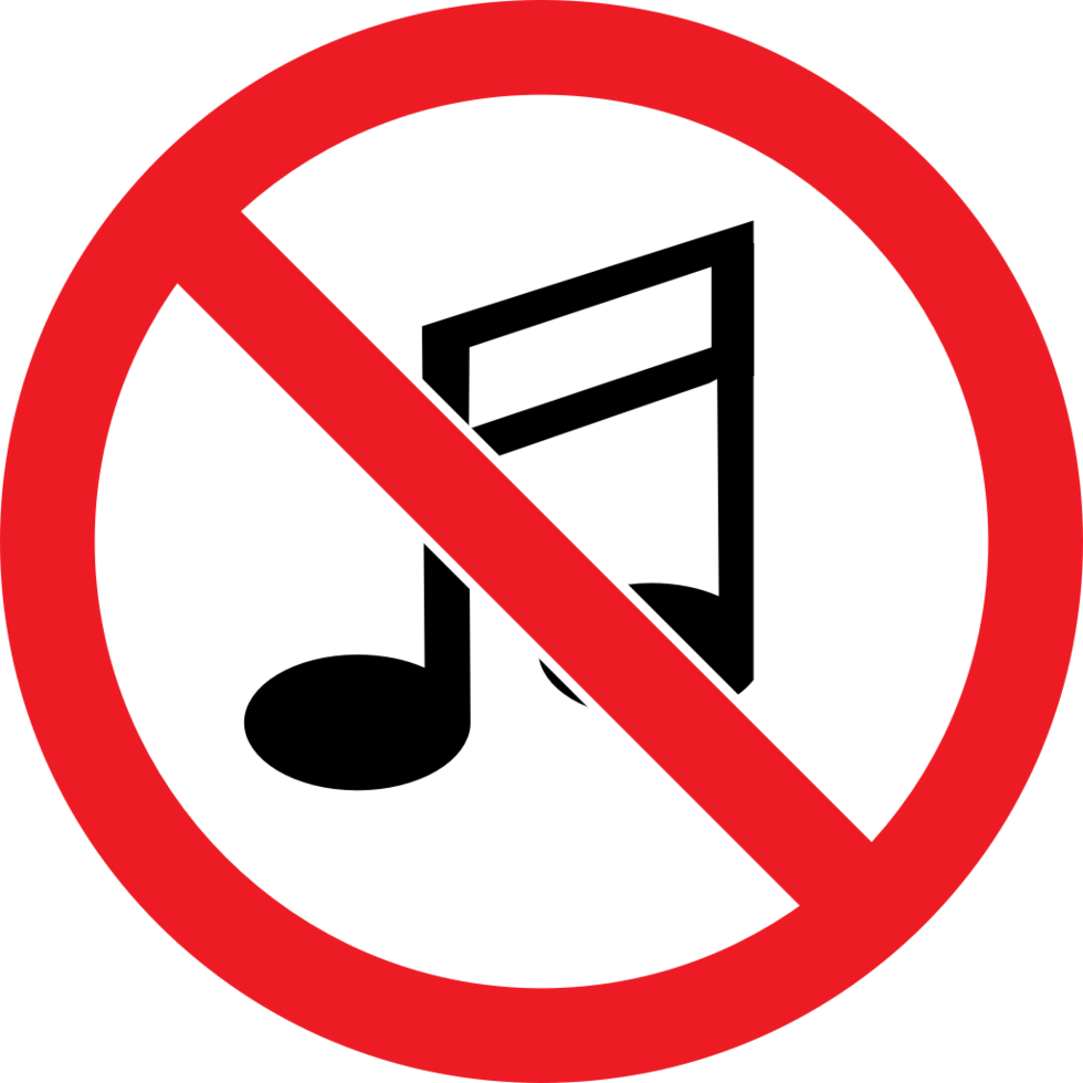 Prohibited sign no music vector