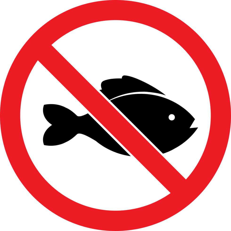 Prohibited sign no fish vector