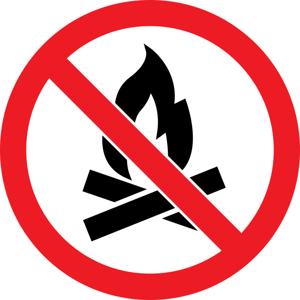 Prohibited sign no fire camp vector