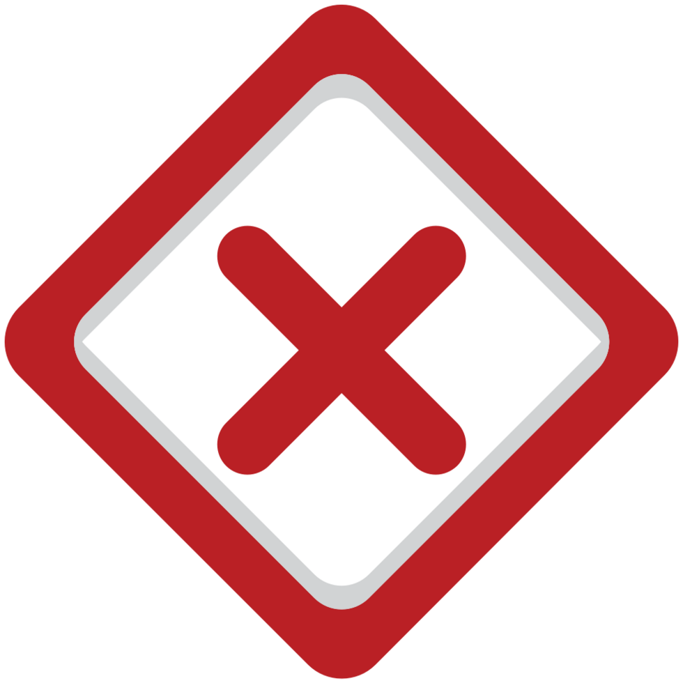 Incorrect sign diamond vector