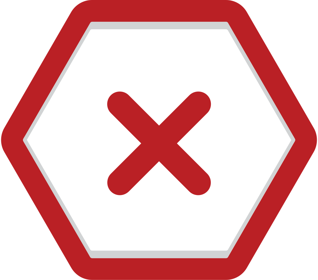 Incorrect sign hexagon vector