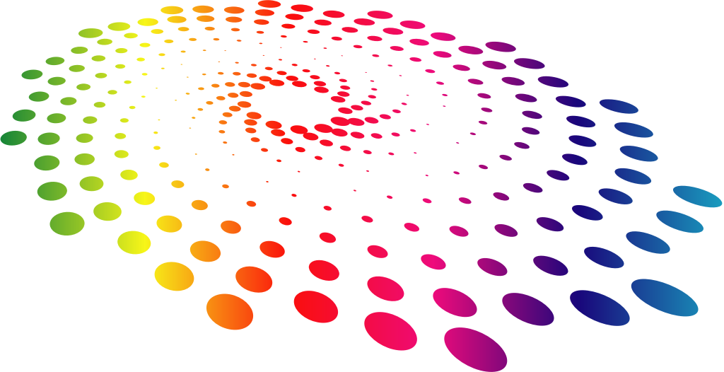 Abstract oval rainbow dot vector