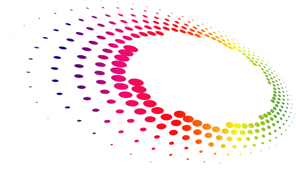 Abstract oval rainbow dot vector