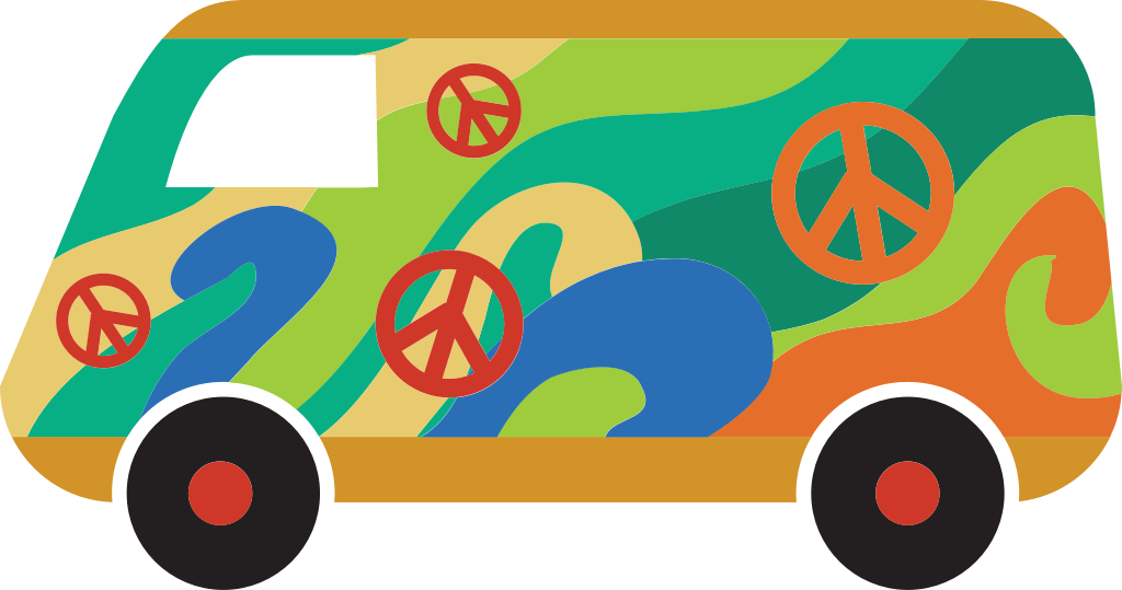 Peace hippie van vector