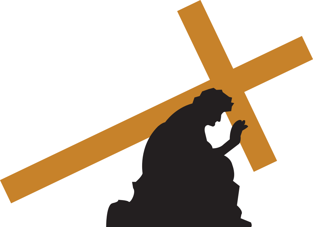 Jesus carrying the cross vector