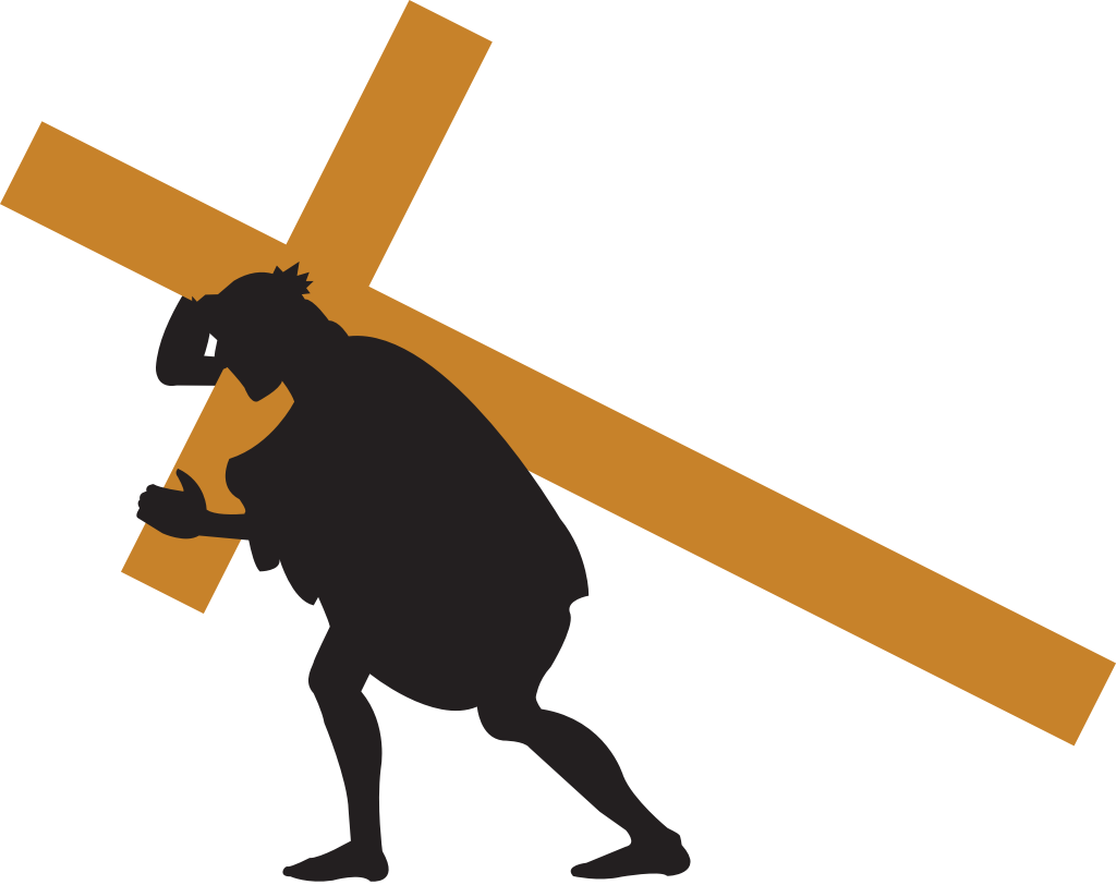 Jesus carrying the cross vector