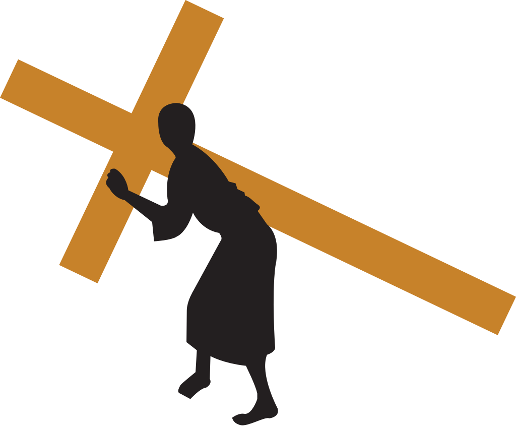 Jesus carrying the cross vector