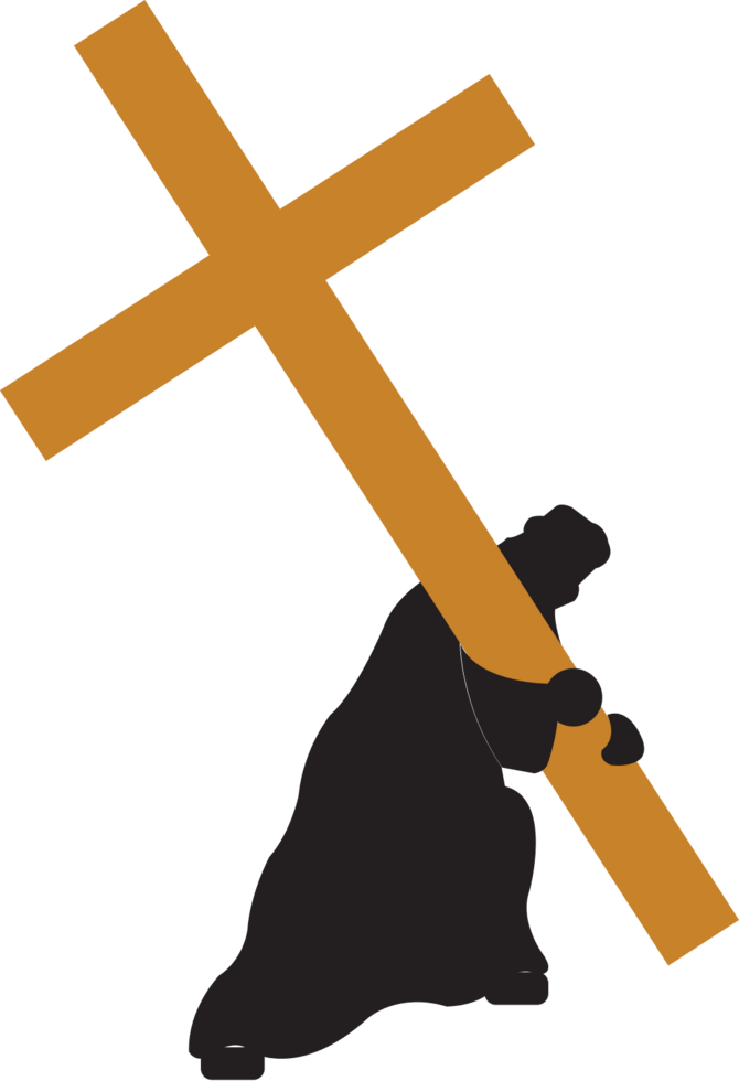 Jesus carrying the cross vector