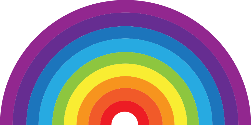 arco iris medio círculo vector