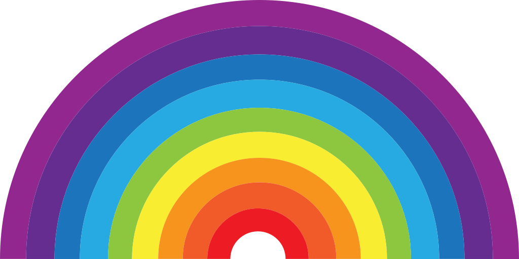 Rainbow half circle vector