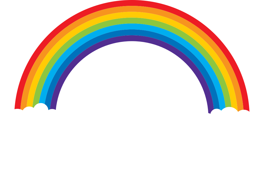 Rainbow and cloud vector