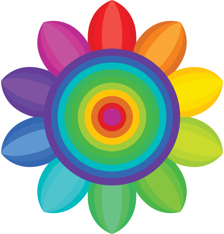 Rainbow flower vector